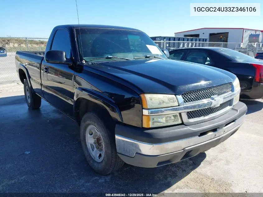 1GCGC24U33Z346106 2003 Chevrolet Silverado 2500 Work Truck