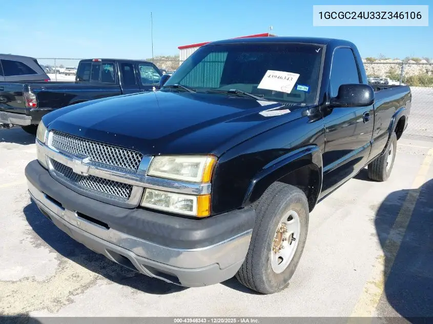 1GCGC24U33Z346106 2003 Chevrolet Silverado 2500 Work Truck