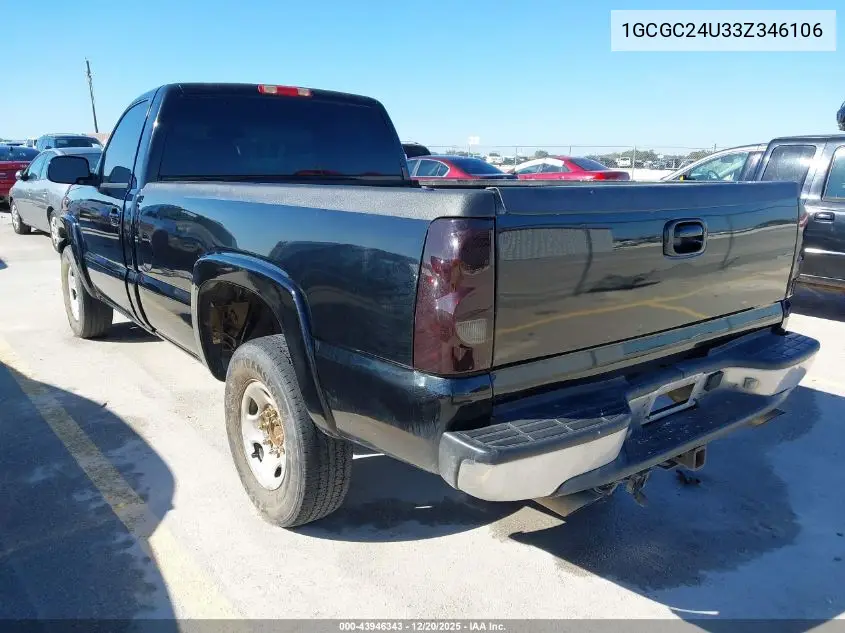 1GCGC24U33Z346106 2003 Chevrolet Silverado 2500 Work Truck
