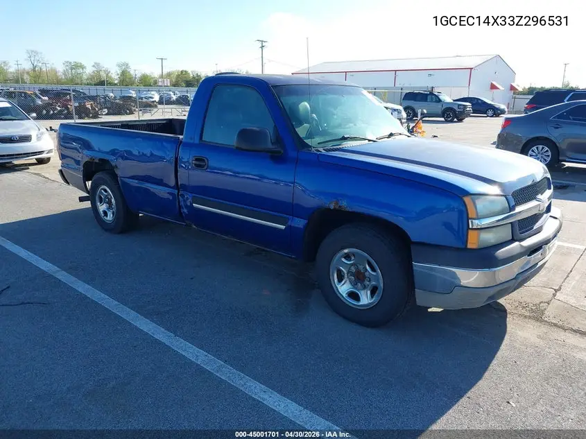 2003 Chevrolet Silverado 1500 VIN: 1GCEC14X33Z296531 Lot: 45001701