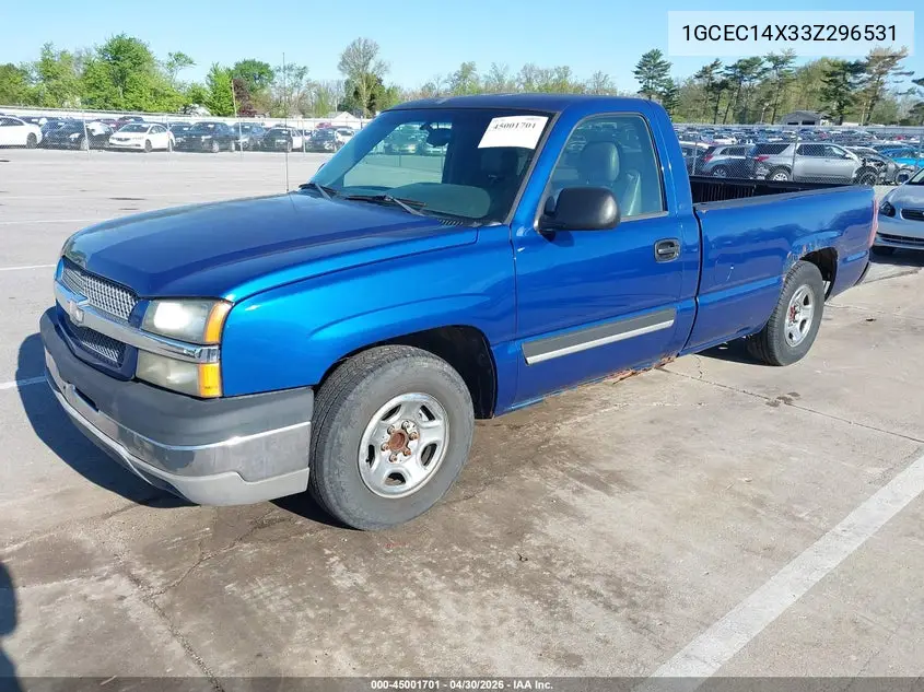 2003 Chevrolet Silverado 1500 VIN: 1GCEC14X33Z296531 Lot: 45001701