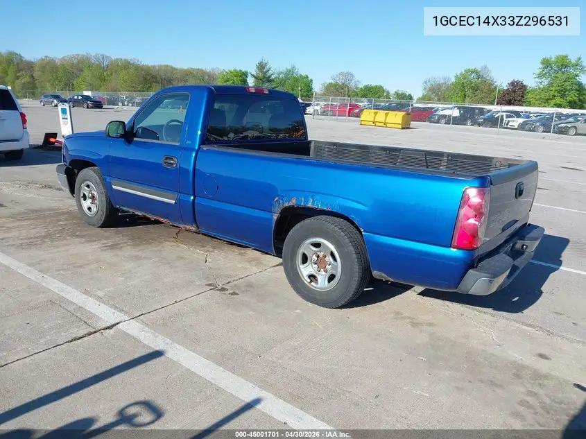 2003 Chevrolet Silverado 1500 VIN: 1GCEC14X33Z296531 Lot: 45001701