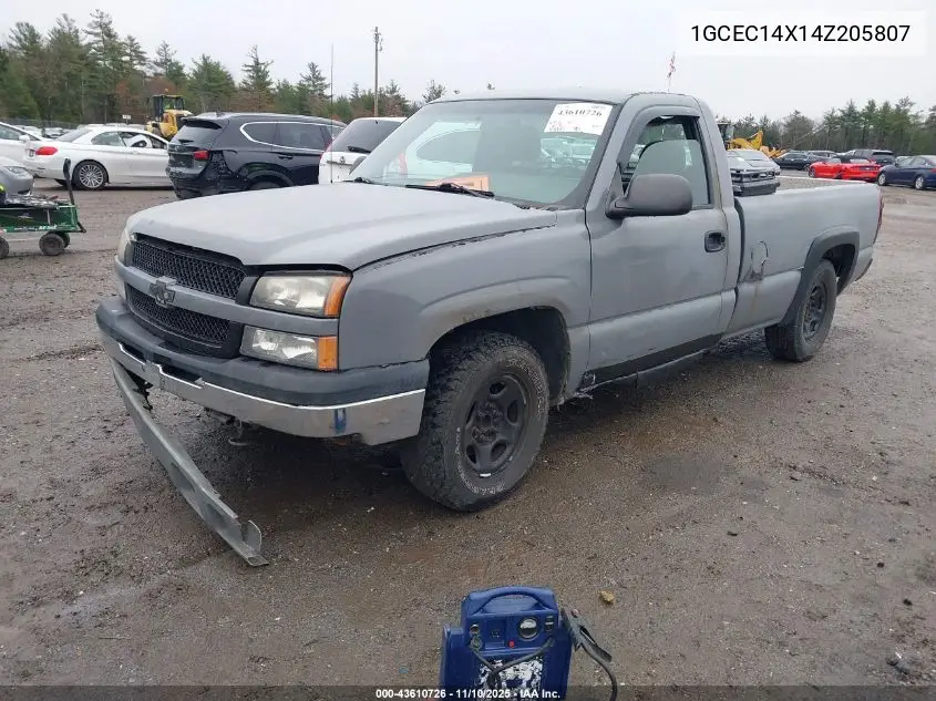 1GCEC14X14Z205807 2004 Chevrolet Silverado 1500 Work Truck