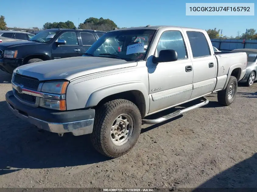 1GCGK23U74F165792 2004 Chevrolet Silverado 2500 Lt