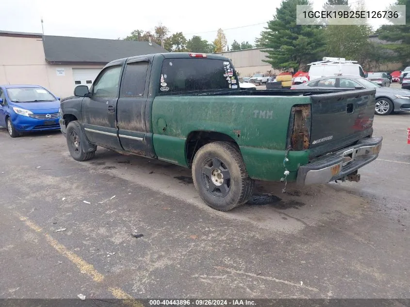 2005 Chevrolet Silverado 1500 Ls VIN: 1GCEK19B25E126736 Lot: 40443896