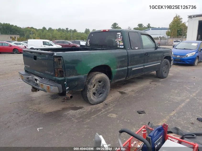 2005 Chevrolet Silverado 1500 Ls VIN: 1GCEK19B25E126736 Lot: 40443896