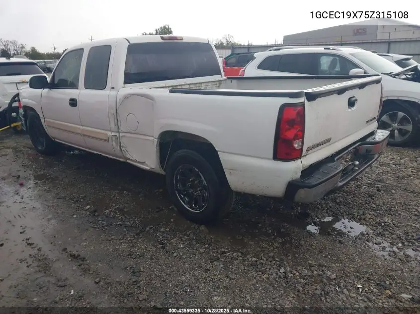 1GCEC19X75Z315108 2005 Chevrolet Silverado 1500 Ls