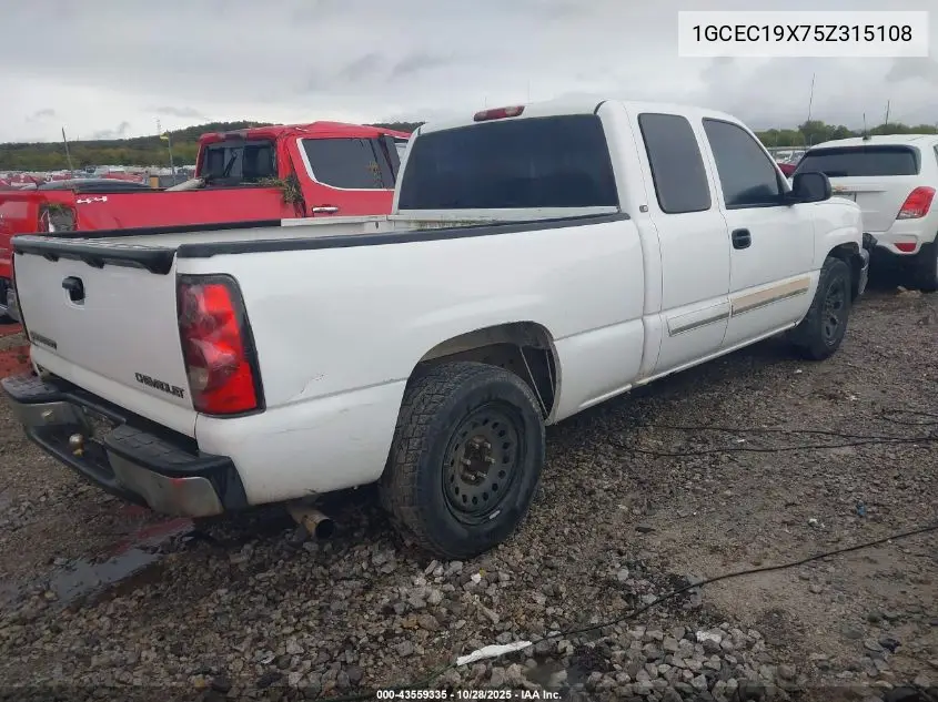 1GCEC19X75Z315108 2005 Chevrolet Silverado 1500 Ls