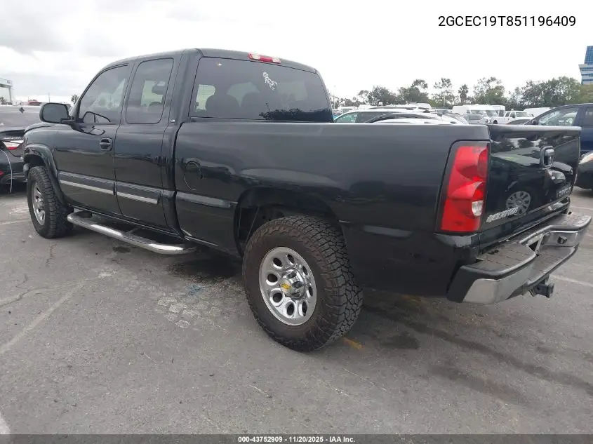 2GCEC19T851196409 2005 Chevrolet Silverado 1500 Ls