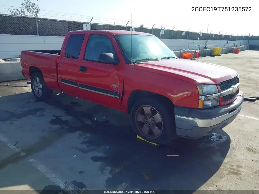 2GCEC19T751235572 2005 Chevrolet Silverado 1500 Ls