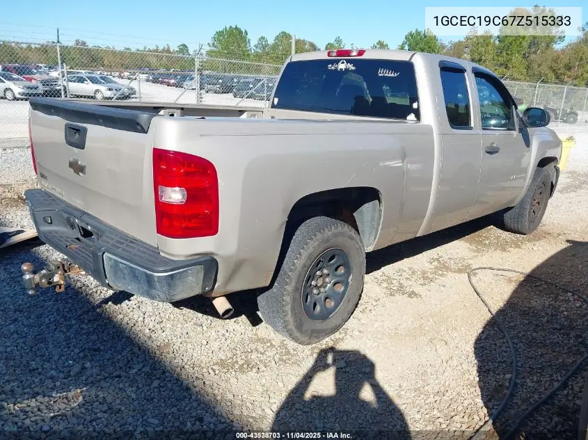 1GCEC19C67Z515333 2007 Chevrolet Silverado 1500 Work Truck