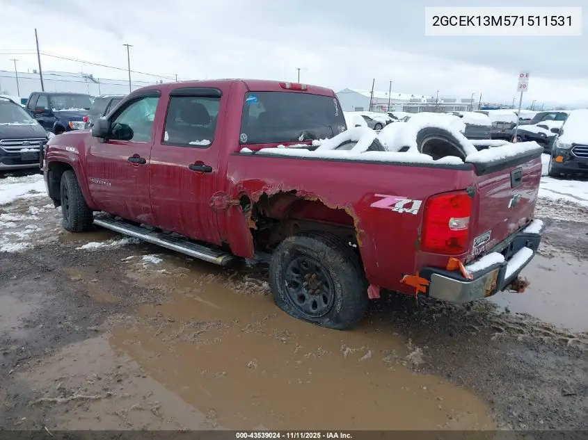 2GCEK13M571511531 2007 Chevrolet Silverado 1500 Lt1