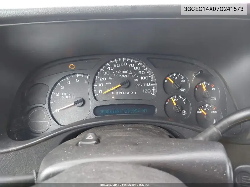 3GCEC14X07G241573 2007 Chevrolet Silverado 1500 Classic Work Truck