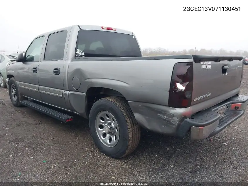 2GCEC13V071130451 2007 Chevrolet Silverado 1500 Classic Ls