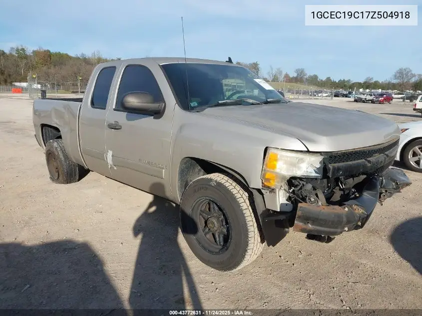 1GCEC19C17Z504918 2007 Chevrolet Silverado 1500 Work Truck