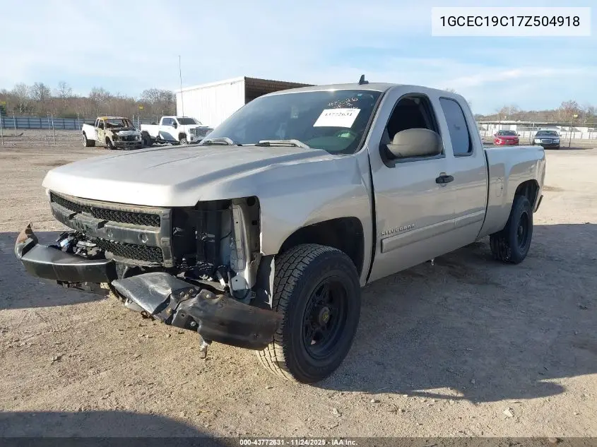 1GCEC19C17Z504918 2007 Chevrolet Silverado 1500 Work Truck