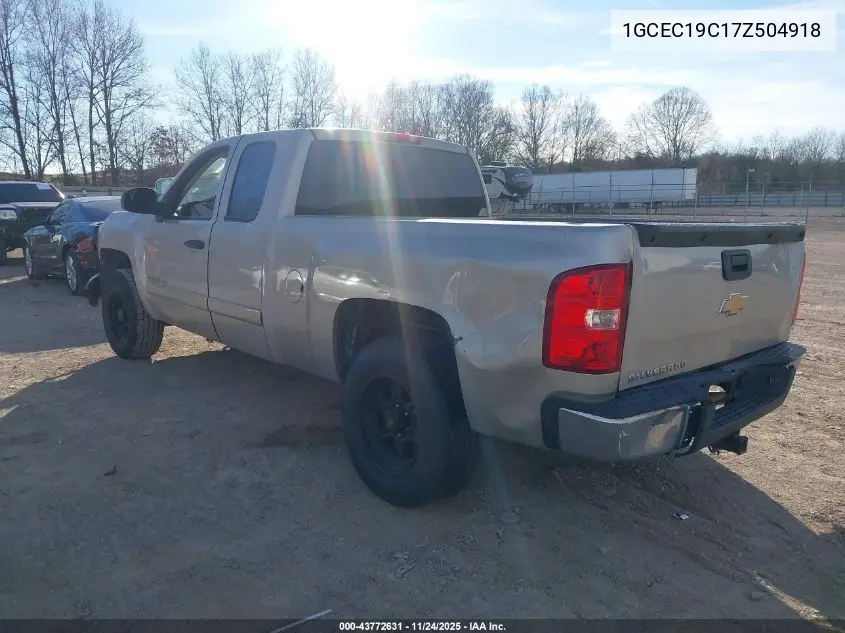 1GCEC19C17Z504918 2007 Chevrolet Silverado 1500 Work Truck