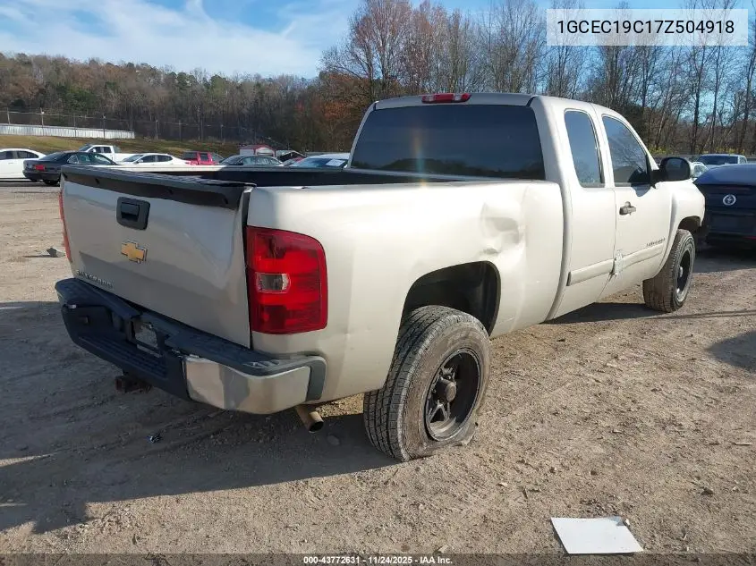 1GCEC19C17Z504918 2007 Chevrolet Silverado 1500 Work Truck