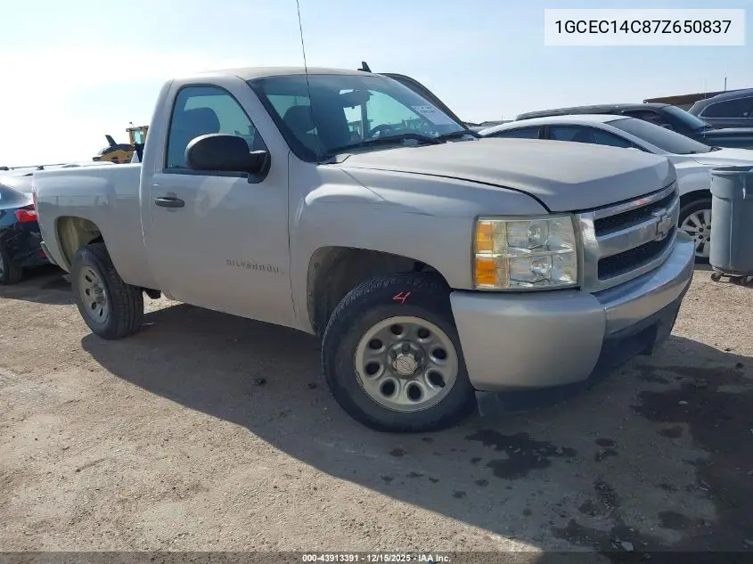 1GCEC14C87Z650837 2007 Chevrolet Silverado 1500 Work Truck