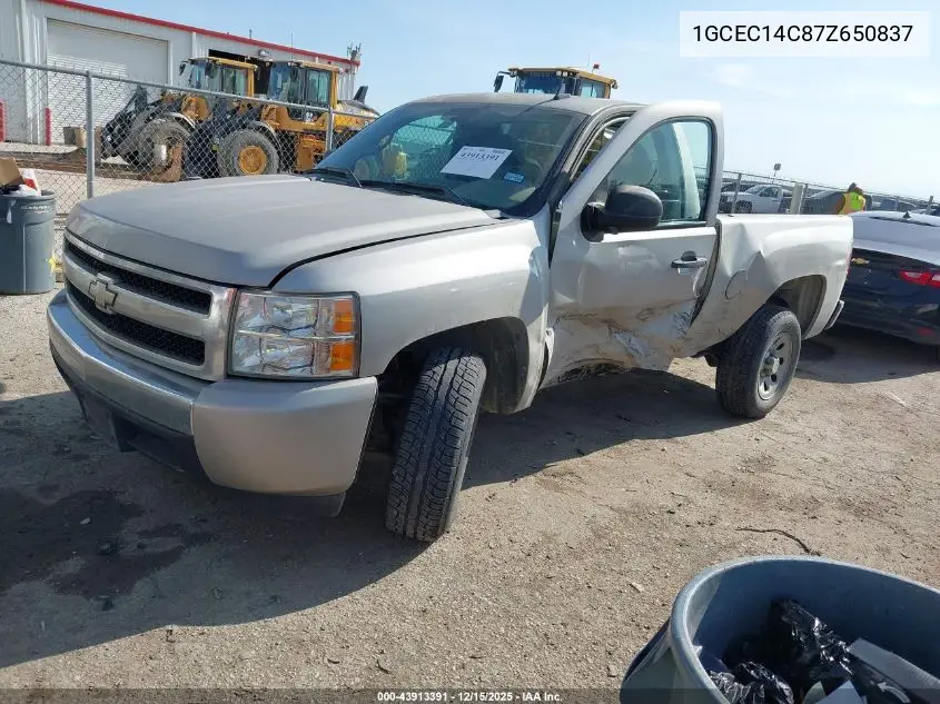 1GCEC14C87Z650837 2007 Chevrolet Silverado 1500 Work Truck