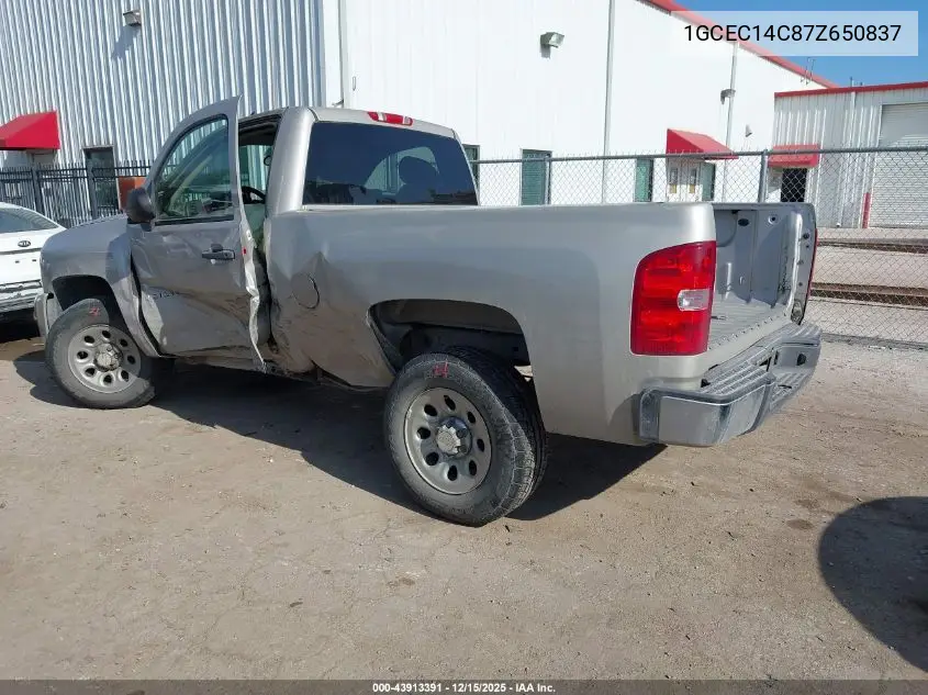 1GCEC14C87Z650837 2007 Chevrolet Silverado 1500 Work Truck