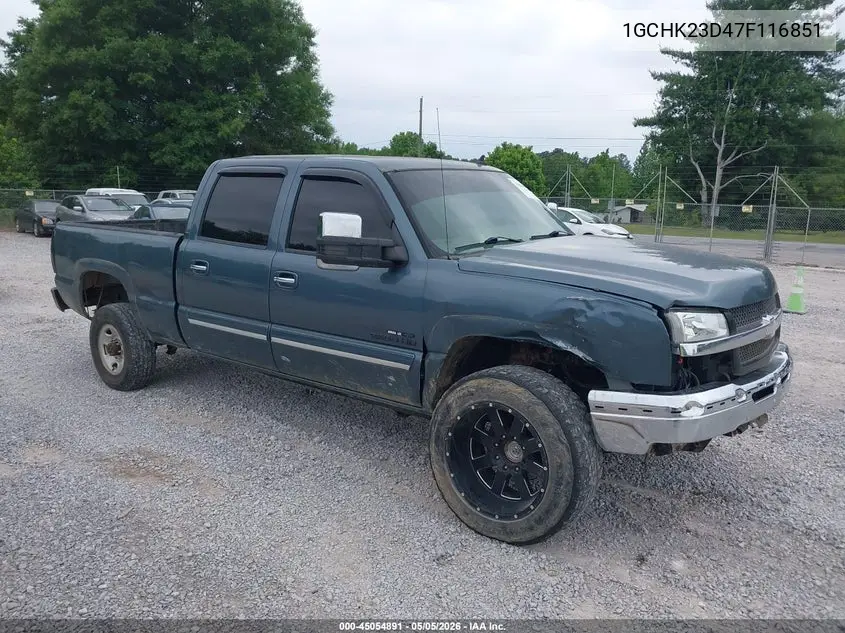 1GCHK23D47F116851 2007 Chevrolet Silverado 2500Hd Classic Lt3