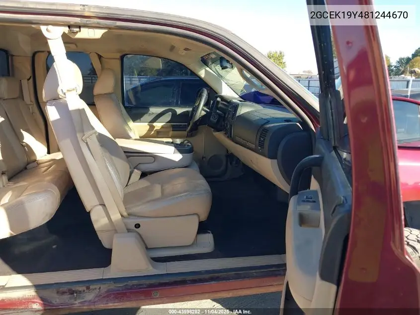 2GCEK19Y481244670 2008 Chevrolet Silverado 1500 Lt1