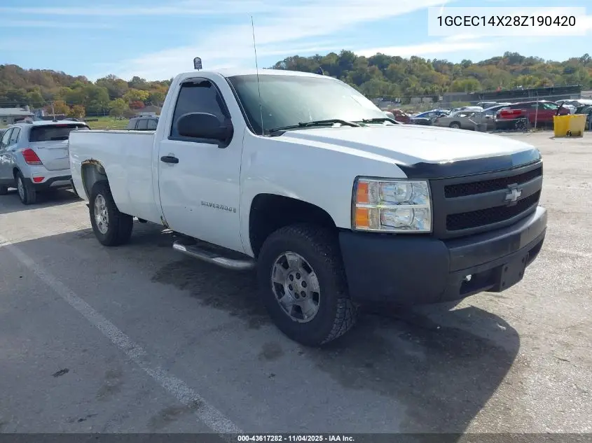 1GCEC14X28Z190420 2008 Chevrolet Silverado 1500 Work Truck