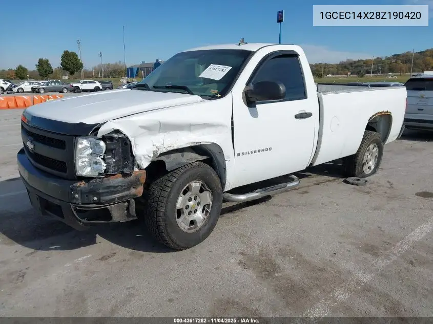 1GCEC14X28Z190420 2008 Chevrolet Silverado 1500 Work Truck
