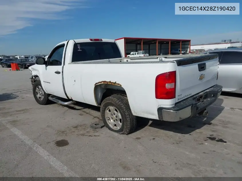 1GCEC14X28Z190420 2008 Chevrolet Silverado 1500 Work Truck