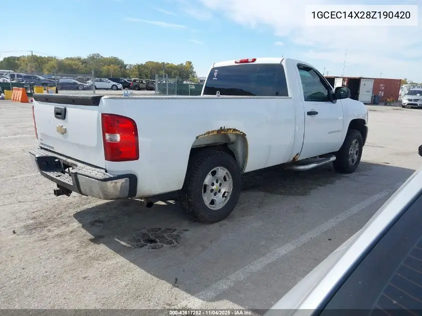 1GCEC14X28Z190420 2008 Chevrolet Silverado 1500 Work Truck