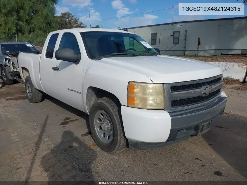 1GCEC19X48Z124315 2008 Chevrolet Silverado 1500 Work Truck