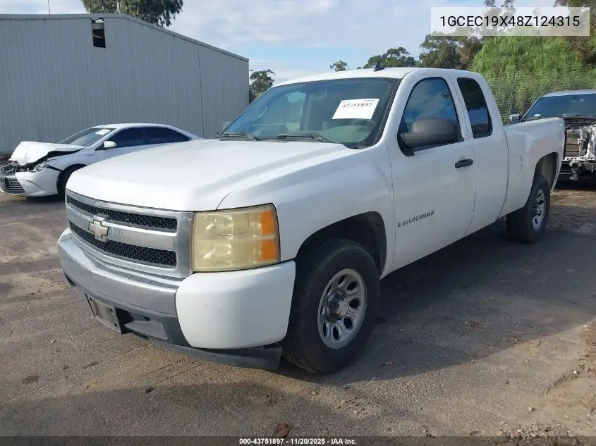 1GCEC19X48Z124315 2008 Chevrolet Silverado 1500 Work Truck
