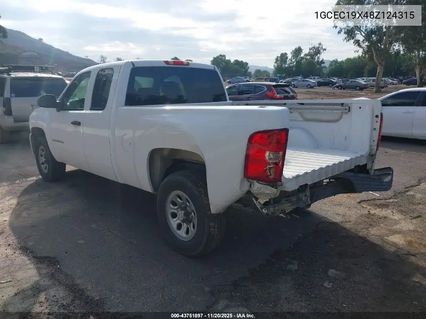 1GCEC19X48Z124315 2008 Chevrolet Silverado 1500 Work Truck