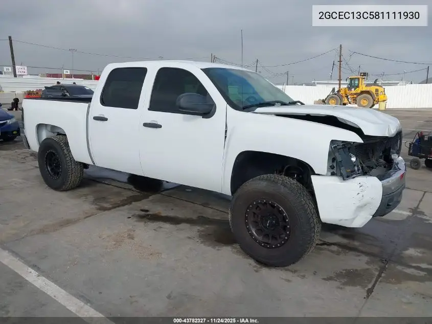 2GCEC13C581111930 2008 Chevrolet Silverado 1500 Lt1