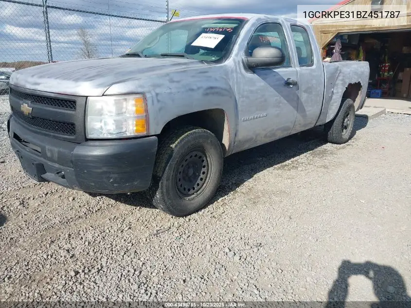 1GCRKPE31BZ451787 2011 Chevrolet Silverado 1500 Work Truck