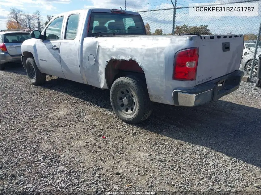 1GCRKPE31BZ451787 2011 Chevrolet Silverado 1500 Work Truck