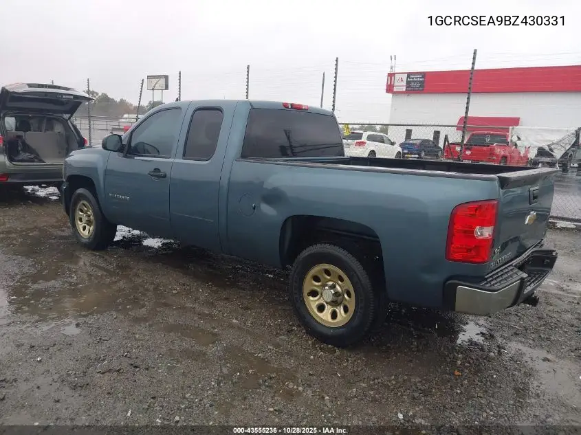 1GCRCSEA9BZ430331 2011 Chevrolet Silverado 1500 Lt