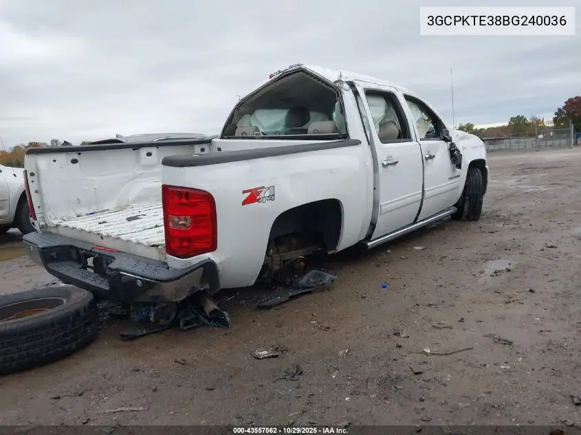 3GCPKTE38BG240036 2011 Chevrolet Silverado 1500 Ltz