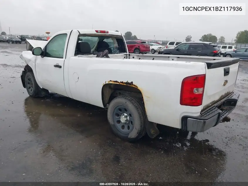 1GCNCPEX1BZ117936 2011 Chevrolet Silverado 1500 Work Truck
