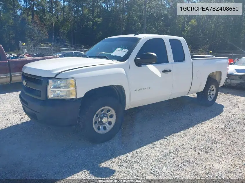 1GCRCPEA7BZ408650 2011 Chevrolet Silverado 1500 Work Truck