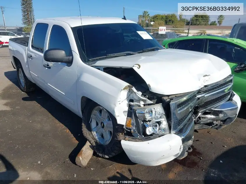3GCPKSE36BG334992 2011 Chevrolet Silverado 1500 Lt