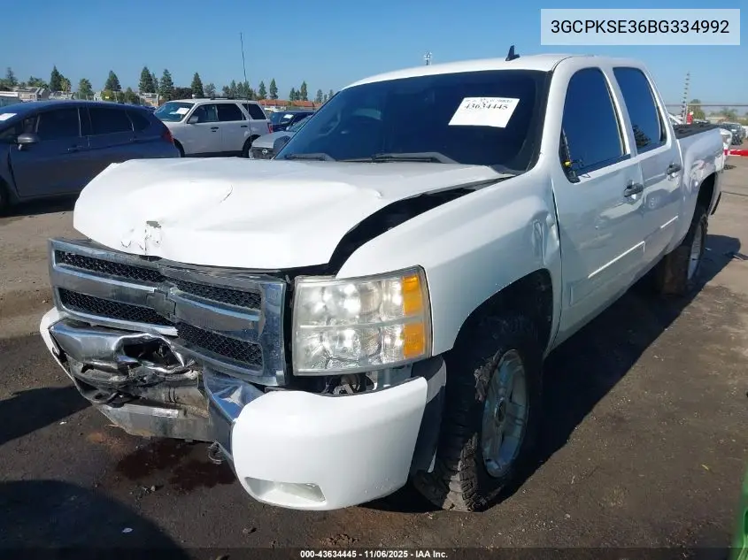 3GCPKSE36BG334992 2011 Chevrolet Silverado 1500 Lt