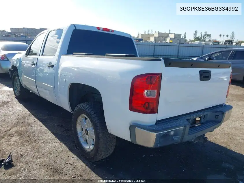 3GCPKSE36BG334992 2011 Chevrolet Silverado 1500 Lt