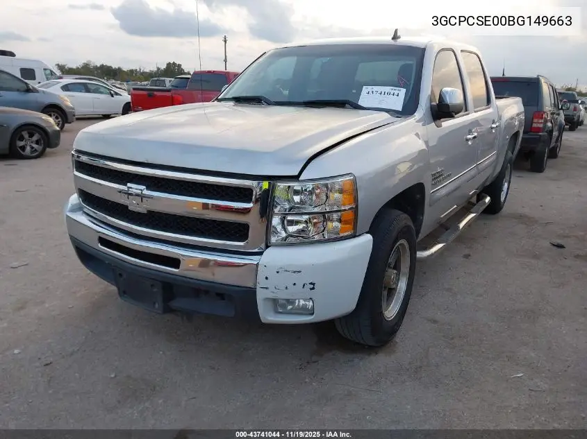 3GCPCSE00BG149663 2011 Chevrolet Silverado 1500 Lt