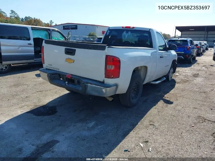 1GCNCPEX5BZ353697 2011 Chevrolet Silverado 1500 Work Truck