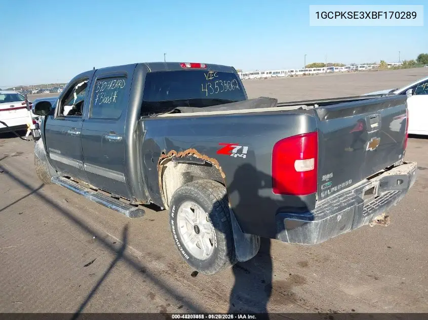 1GCPKSE3XBF170289 2011 Chevrolet Silverado 1500 Lt