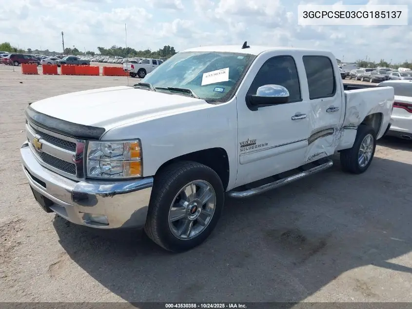 3GCPCSE03CG185137 2012 Chevrolet Silverado 1500 Lt