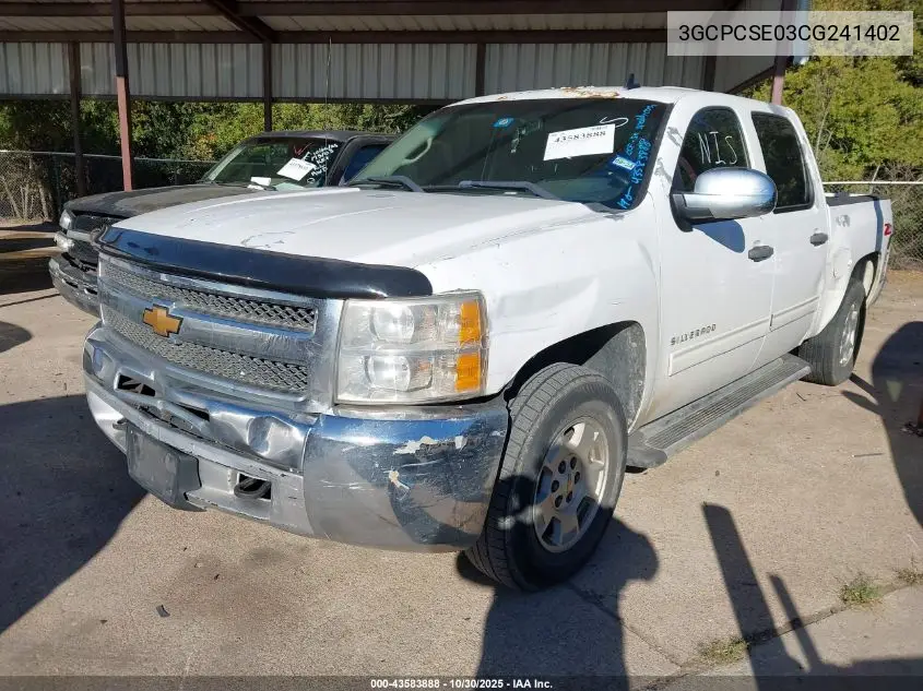 3GCPCSE03CG241402 2012 Chevrolet Silverado 1500 Lt