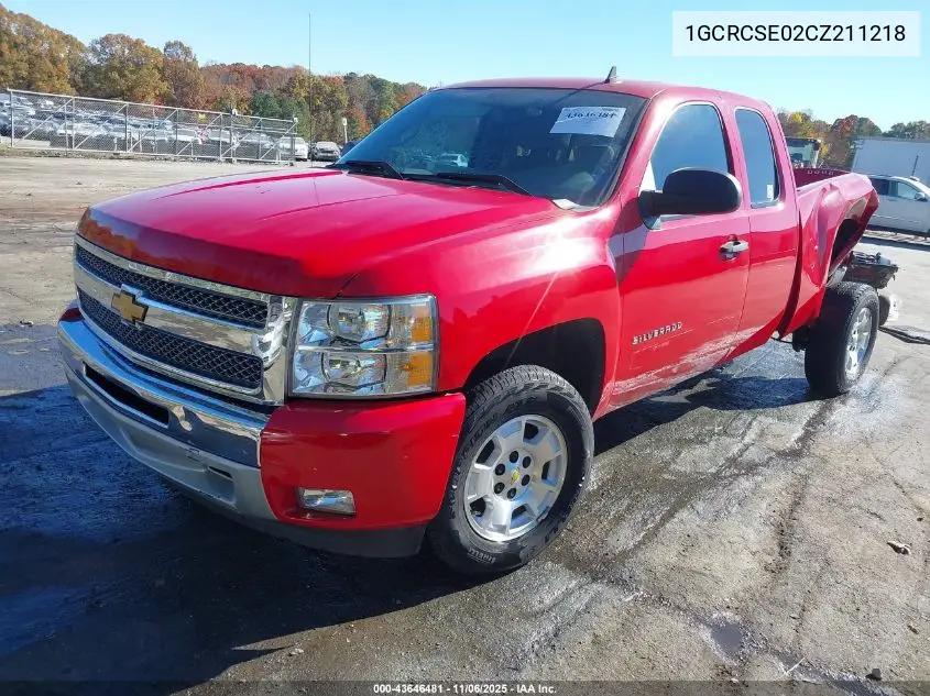 1GCRCSE02CZ211218 2012 Chevrolet Silverado C1500 Lt